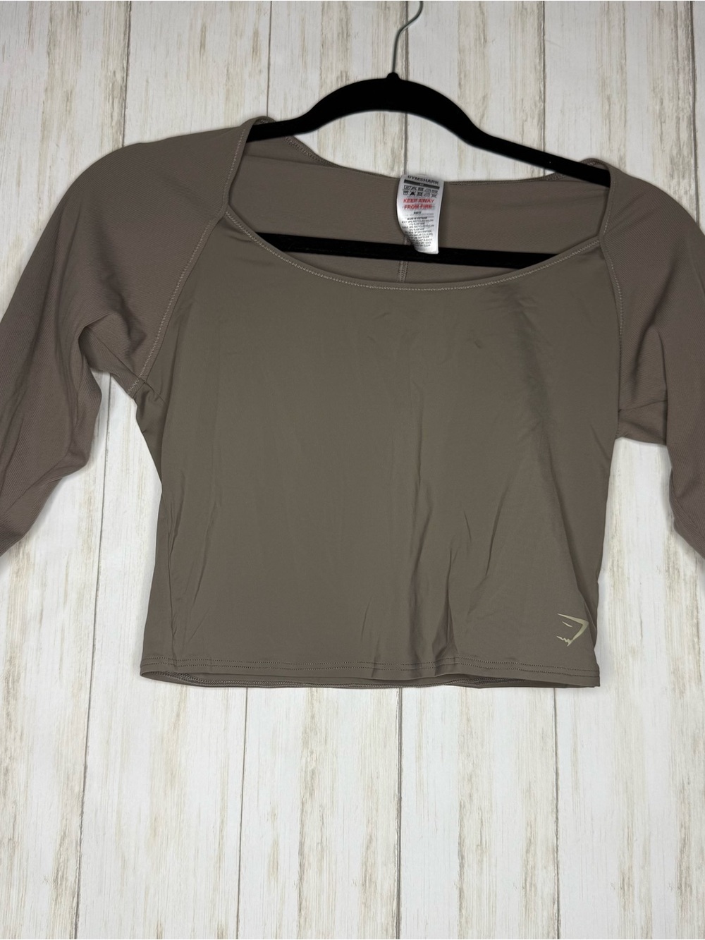 Gymshark Women's Tan Gray Medium Cropped Top